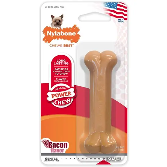 Nylabone Dura Chew Durable Dog Bone - Bacon Flavor Photo 1