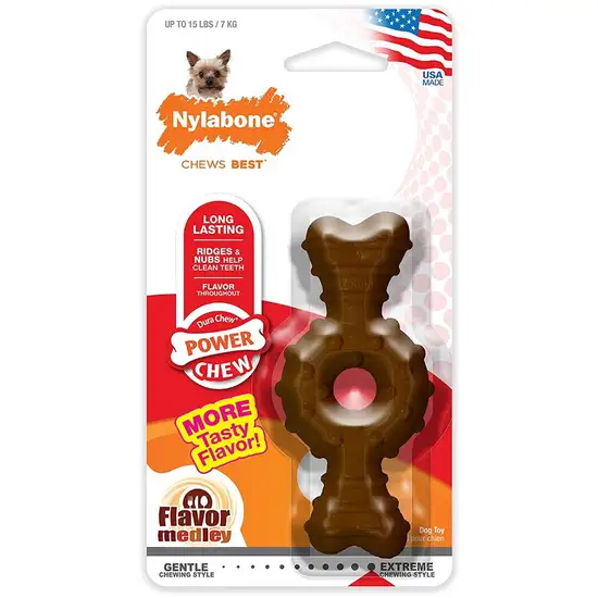 Nylabone Dura Chew Power Chew Textured Ring Bone Flavor Medley Photo 1