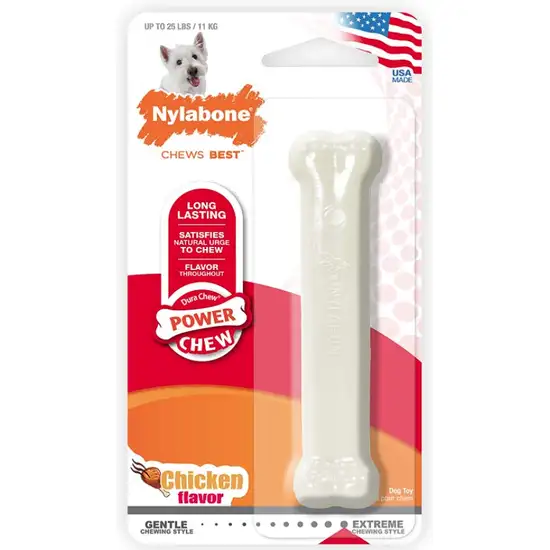 Nylabone Dura Chew Smooth White Dog Bone - Chicken Flavor Photo 1