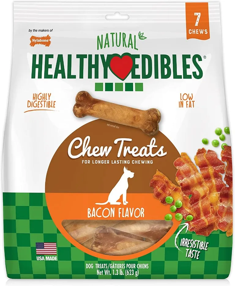 Nylabone Healthy Edibles Wholesome Dog Chews - Bacon Flavor Photo 1