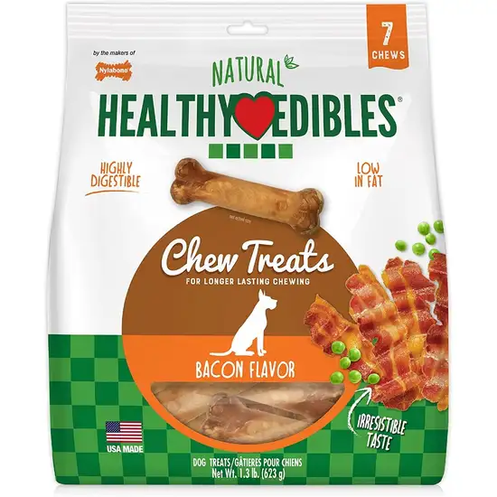 Nylabone Healthy Edibles Wholesome Dog Chews - Bacon Flavor Photo 1