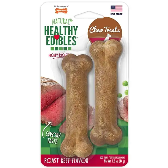 Nylabone Healthy Edibles Wholesome Dog Chews - Roast Beef Flavor Photo 1
