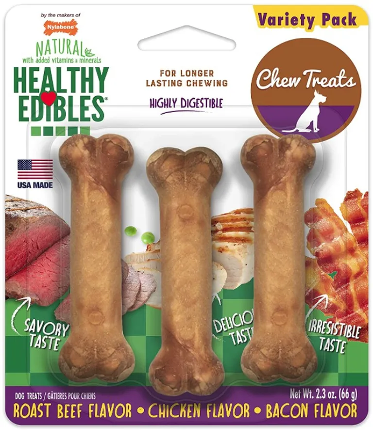 Nylabone Healthy Edibles Wholesome Dog Chews - Variety Pack Photo 1