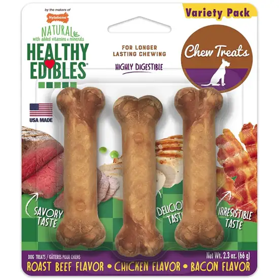 Nylabone Healthy Edibles Wholesome Dog Chews - Variety Pack Photo 1