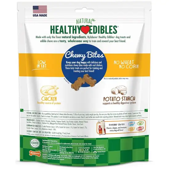 Nylabone Natural Healthy Edibles Chicken Chewy Bites Dog Treats Photo 2