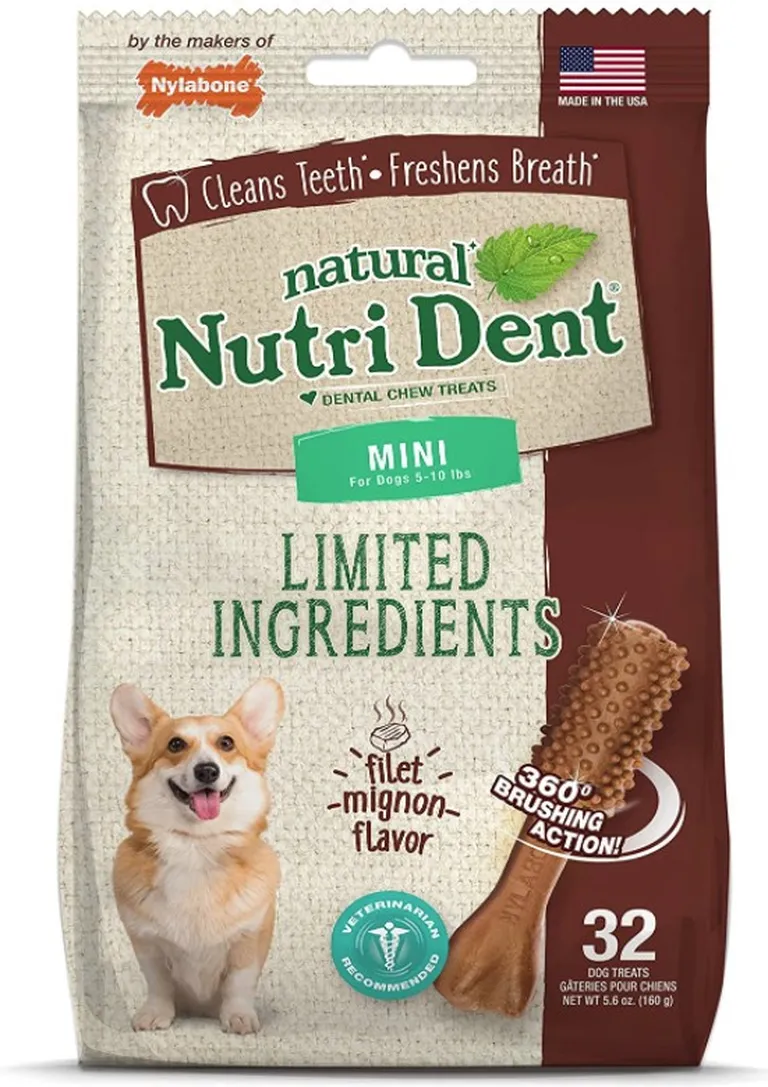 Nylabone Natural Nutri Dent Filet Mignon Dental Chews - Limited Ingredients Photo 1