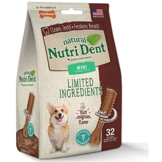 Nylabone Natural Nutri Dent Filet Mignon Dental Chews - Limited Ingredients Photo 3