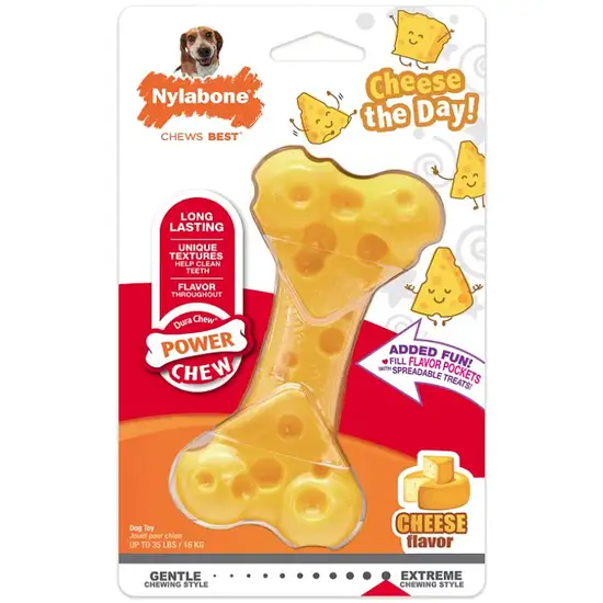 Nylabone Power Chew Cheese Bone Dog Toy Photo 1