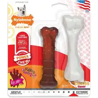 Photo of Nylabone Power Chew Durable Dog Chew Toys Twin Pack Chicken and Jerky Flavor