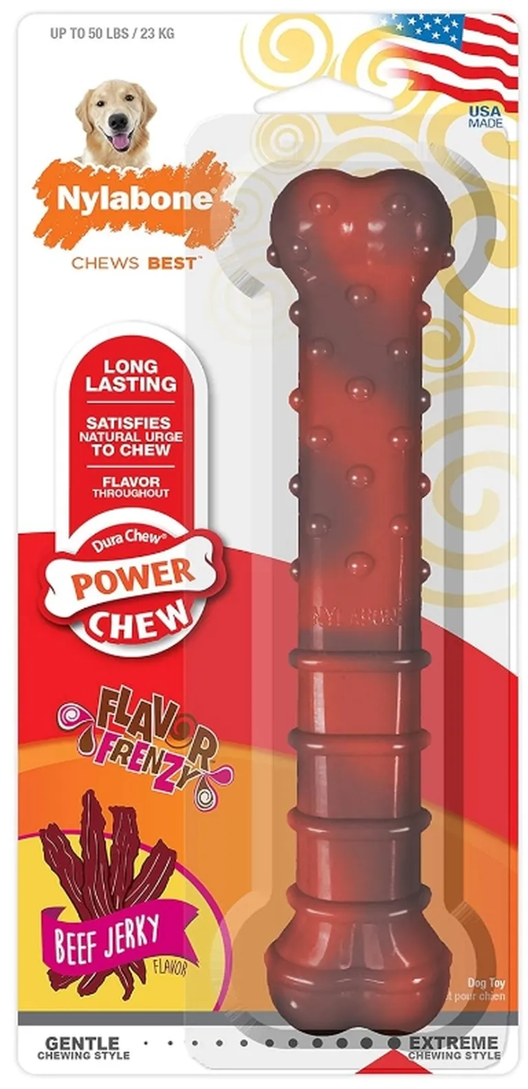 Nylabone Power Chew Flavor Frenzy Chew Beef Jerky Flavor Giant Photo 1