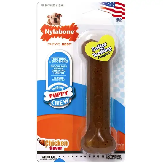 Nylabone Puppy Chew PuppyBone - Chicken Flavor Photo 1