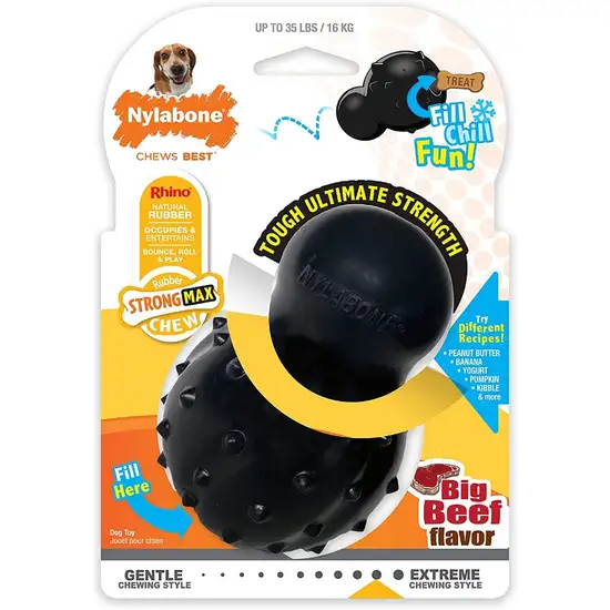 Nylabone Strong MAX Stuffable Chew Cone Toy Beef Flavor Photo 1