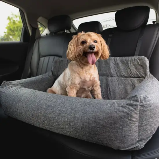 Paw PupProtector Memory Foam Dog Car Bed Gray Double Seat Photo 7