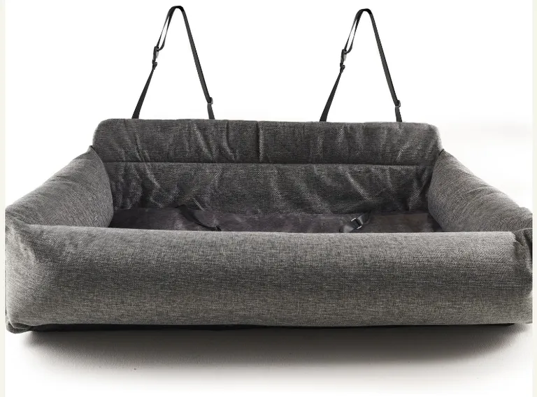 Paw PupProtector Memory Foam Dog Car Bed Gray Double Seat Photo 1