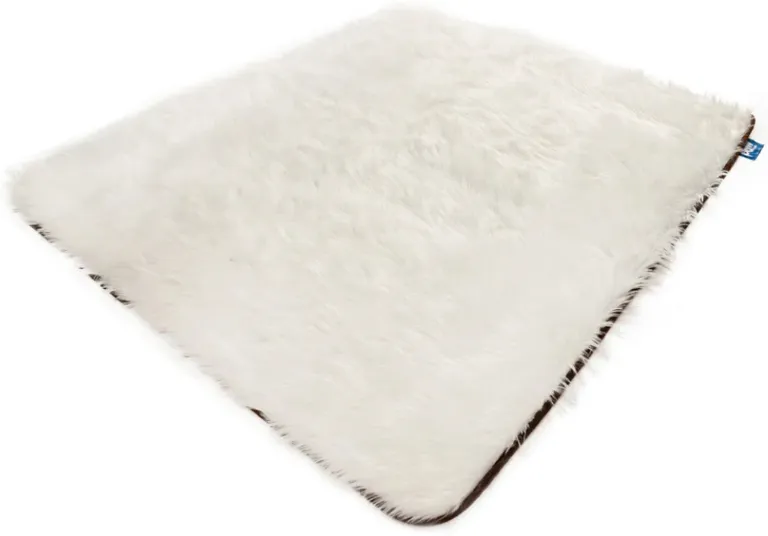 Paw Waterproof Fur Blanket White for Pets Photo 1