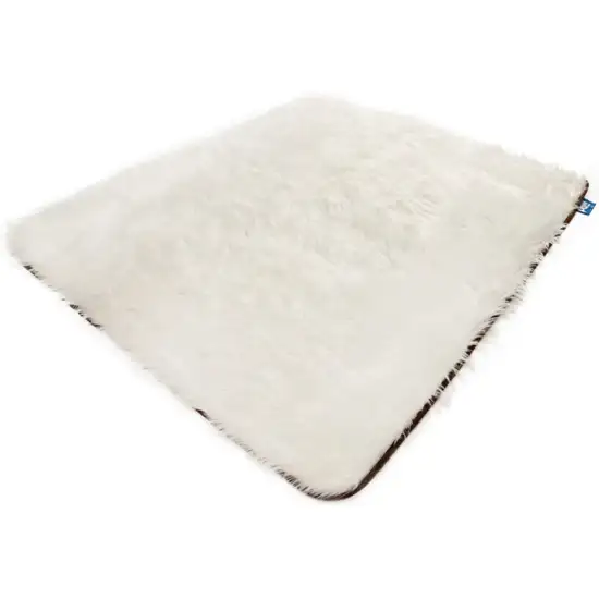 Paw Waterproof Fur Blanket White for Pets Photo 1