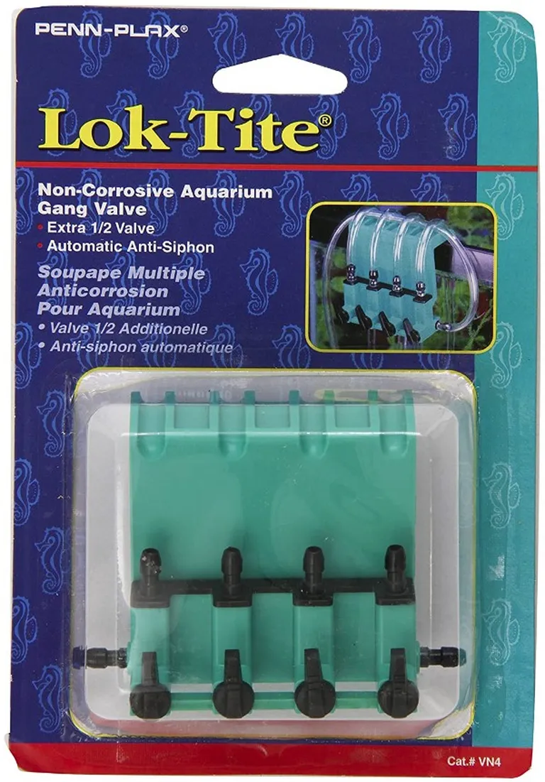 Penn Plax Lok-Tikte Plastic Valve with Hanger 4 Gang Valve Photo 1