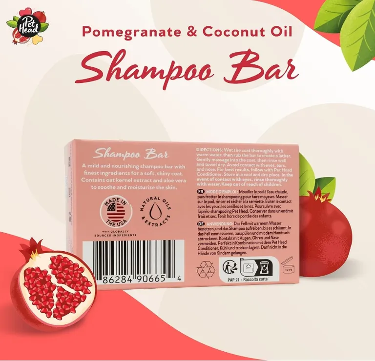 Pet Head Pomegranate Shampoo Bar for Dogs Photo 2