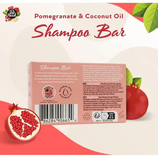 Pet Head Pomegranate Shampoo Bar for Dogs Photo 2