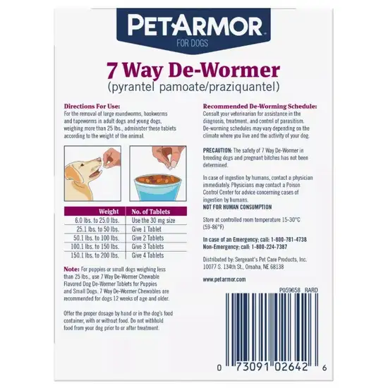 PetArmor 7 Way De-Wormer for Medium to Large Dogs (25.1-200 Pounds) Photo 3