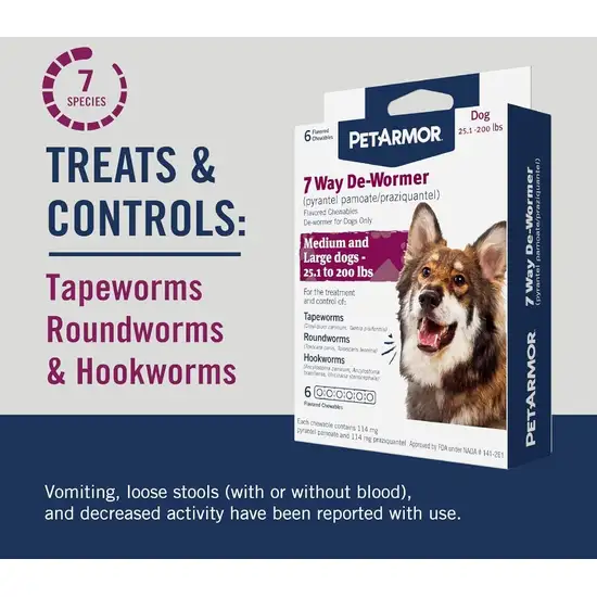 PetArmor 7 Way De-Wormer for Medium to Large Dogs 25-200 Pounds Photo 3