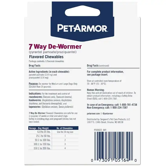 PetArmor 7 Way De-Wormer for Medium to Large Dogs 25-200 Pounds Photo 2