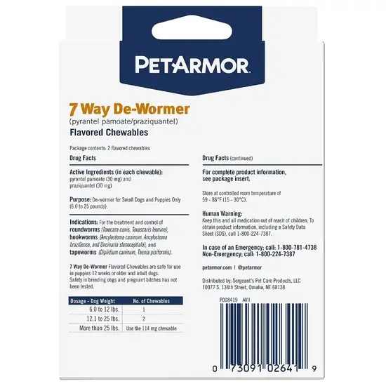 PetArmor 7 Way De-Wormer for Small Dogs and Puppies 6-25 Pounds Photo 2