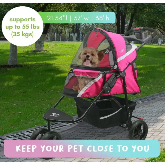 Petique Revolutionary Pet Stroller for Dogs and Cats Supernova Pink Photo 6