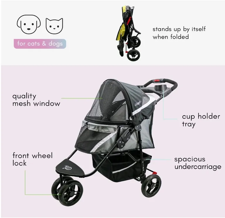 Petique Revolutionary Pet Stroller for Dogs and Cats Supernova Pink Photo 5