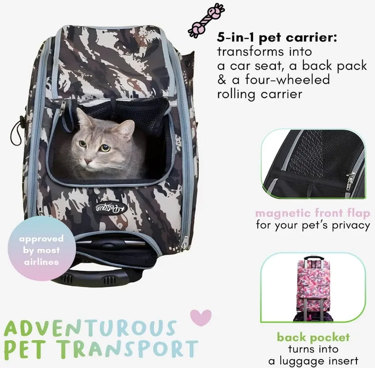 Petique 5-in-1 Pet Carrier for Small Dogs and Cats Army Camo Photo 4