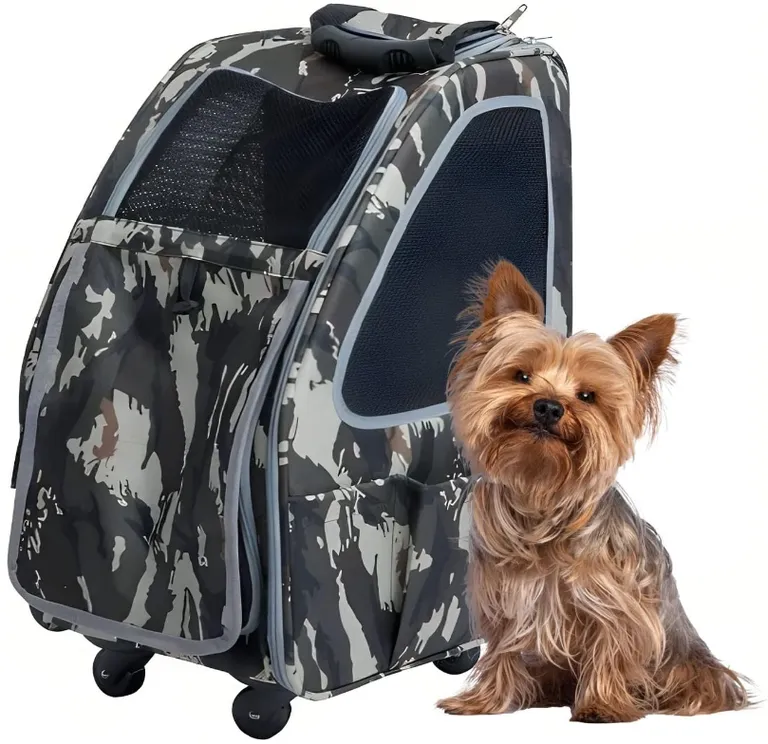 Petique 5-in-1 Pet Carrier for Small Dogs and Cats Army Camo Photo 1