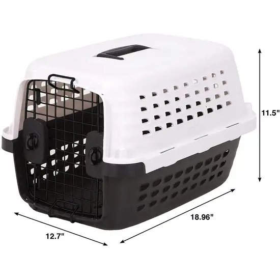 Petmate Compass Kennel - Black & Metalic White Photo 2