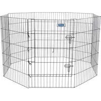 Photo of Petmate Exercise Pen Single Door with Snap Hook Design and Ground Stakes for Dogs Black