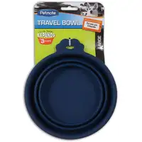 Photo of Petmate Round Silicone Travel Pet Bowl Blue