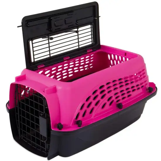 Petmate Two Door Top-Load Kennel Pink Photo 1