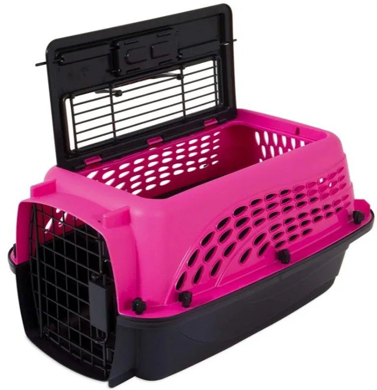 Petmate Two Door Top-Load Kennel Pink Photo 1