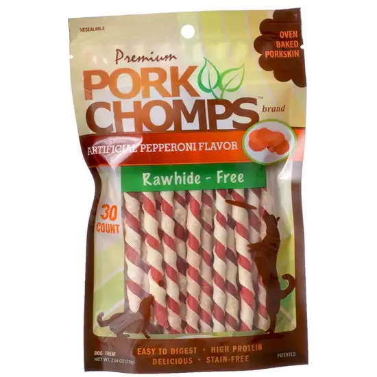 Pork Chomps Twistz Pork Chews - Pepperoni Flavor Photo 1