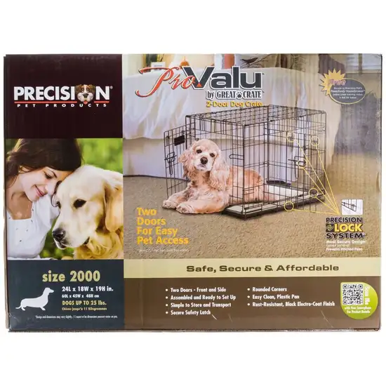 Precision Pet Pro Value by Great Crate - 2 Door Crate - Black Photo 1