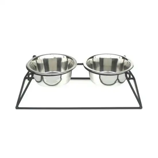 Pyramid Elevated Double Dog Feeder - Extra Large/Black Photo 1