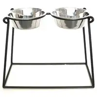 Photo of Pyramid Elevated Double Dog Feeder - XX Large/Black