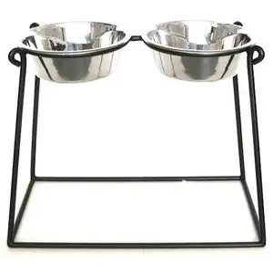 Photo of Pyramid Elevated Double Dog Feeder - XX Large/Black