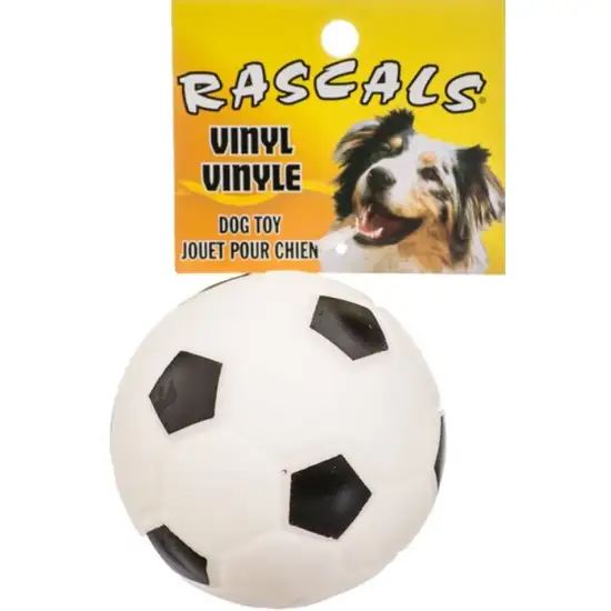 Rascals Vinyl Soccer Ball for Dogs - White Photo 1