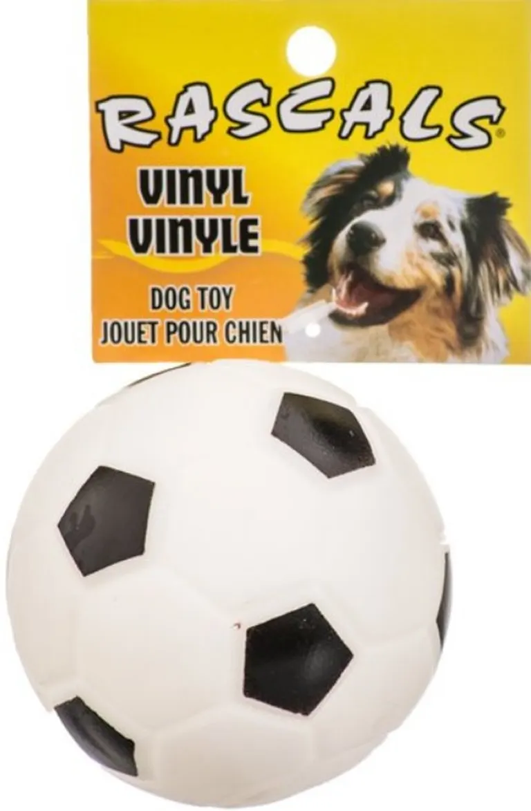 Rascals Vinyl Soccer Ball for Dogs - White Photo 2