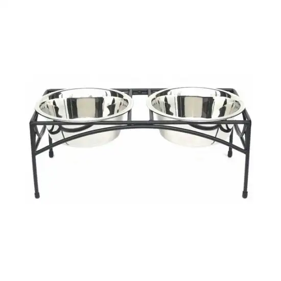 Regal Double Elevated Feeder - Large/Black Photo 1