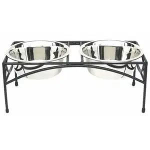 Photo of Regal Double Elevated Feeder - Large/Black