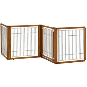 Photo of Richell Convertible Elite 4 Panel Pet Gate - Autumn Matte