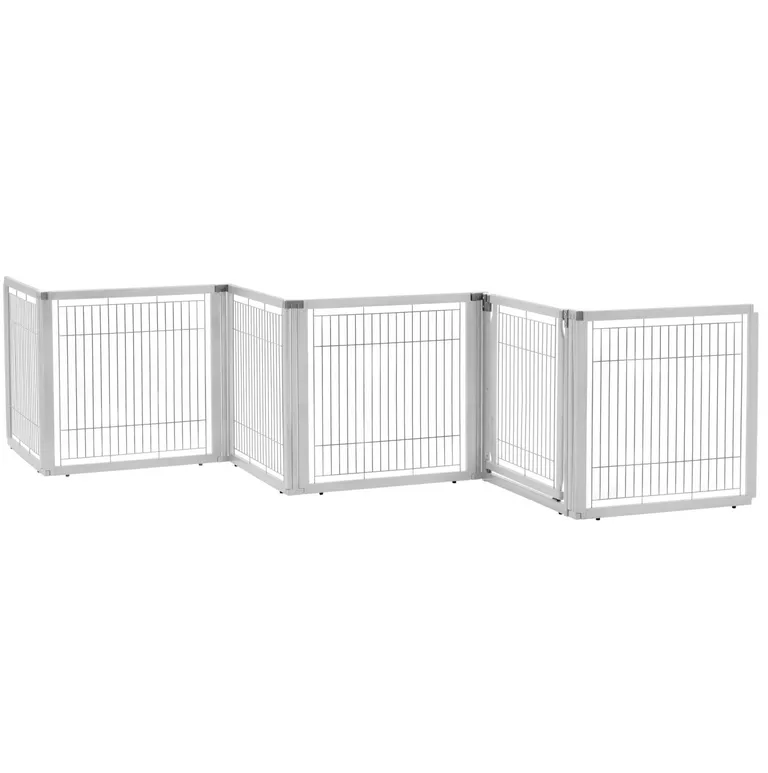 Richell Convertible Elite 6 Panel Pet Gate - Origami White Photo 2