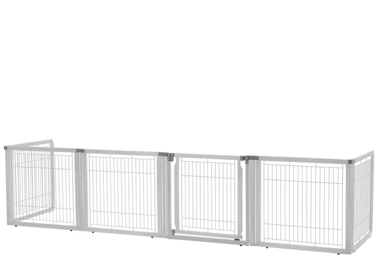 Richell Convertible Elite 6 Panel Pet Gate - Origami White Photo 1