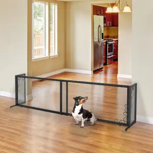 Photo of Richell Large Freestanding Metal Mesh Pet Gate in Antique Bronze