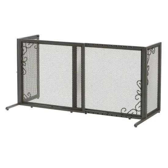 Richell Small Freestanding Metal Mesh Pet Gate in Antique Bronze Photo 2